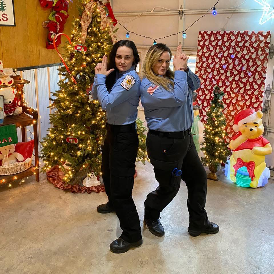 Emily with her EMS team