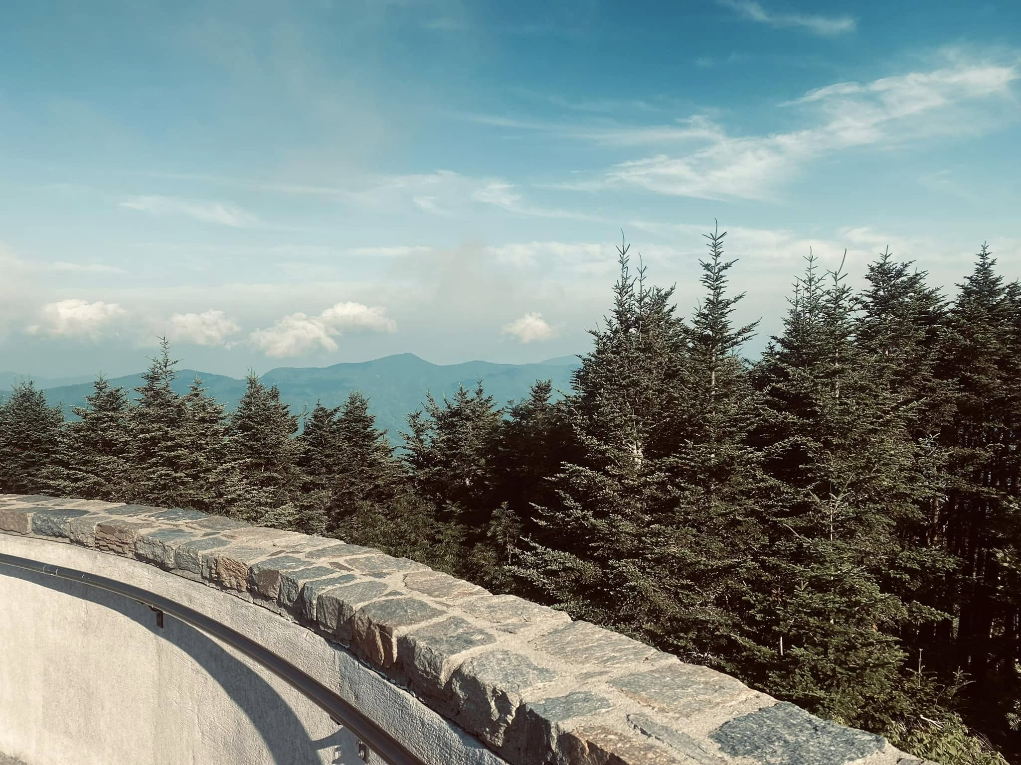 Mountain panorama from a stone overlook, Blue Ridge